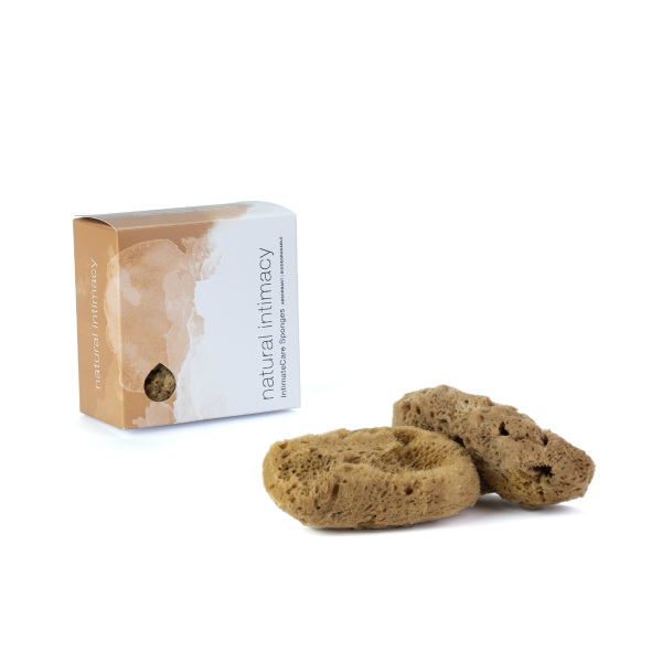 IntimateCare Sponges - 2x 6.5-8cm Unbleached - Retail Packaging